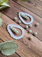 Load image into Gallery viewer, White Lace Teardrop Earrings