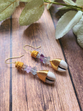 Load image into Gallery viewer, Fluorite Cowrie Shell Earrings