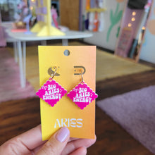 Load image into Gallery viewer, Pink Zodiac Engraved Earrings