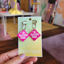 Load image into Gallery viewer, Pink Zodiac Engraved Earrings