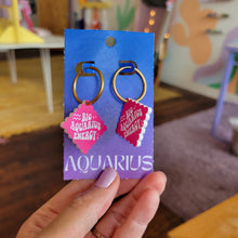 Load image into Gallery viewer, Pink Zodiac Engraved Earrings