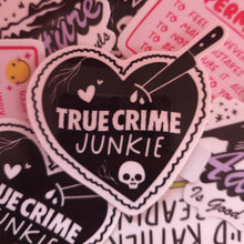 Load image into Gallery viewer, "True Crime Junkie" Sticker