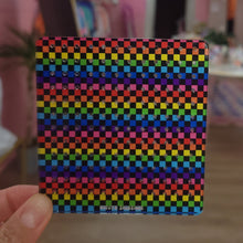 Load image into Gallery viewer, Rainbow Checkerboard Travel Earring Holder