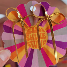 Load image into Gallery viewer, Titanium Tassel Ribbon Earrings