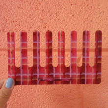 Load image into Gallery viewer, Magenta Plaid Ring Display