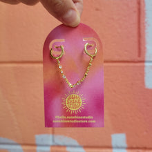 Load image into Gallery viewer, Double Pierced Chain Hoop Earring