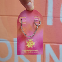 Load image into Gallery viewer, Double Pierced Chain Hoop Earring