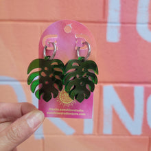 Load image into Gallery viewer, Monstera Statement Earrings