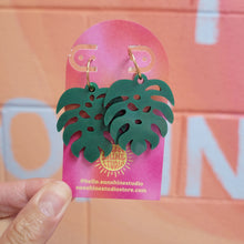 Load image into Gallery viewer, Monstera Statement Earrings