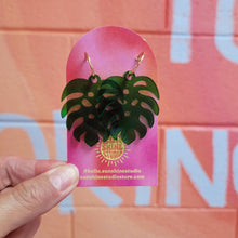 Load image into Gallery viewer, Monstera Statement Earrings