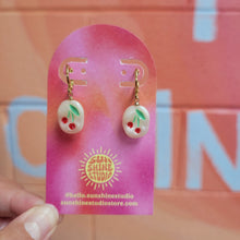 Load image into Gallery viewer, Cherry Charm Dangle Earrings