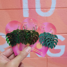 Load image into Gallery viewer, Monstera Statement Earrings