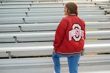 Load image into Gallery viewer, Ohio State OSU Buckeyes Satin Letterman Bomber Jacket