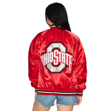 Load image into Gallery viewer, Ohio State OSU Buckeyes Satin Letterman Bomber Jacket
