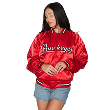 Load image into Gallery viewer, Ohio State OSU Buckeyes Satin Letterman Bomber Jacket