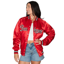 Load image into Gallery viewer, Ohio State OSU Buckeyes Satin Letterman Bomber Jacket
