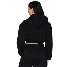 Load image into Gallery viewer, University of Michigan Black Cinched Zip Up Hoodie