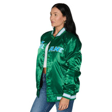 Load image into Gallery viewer, Tulane Satin Letterman Bomber Jacket