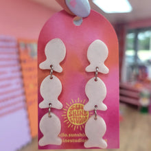 Load image into Gallery viewer, Parmesan Fish Cracker - Triple Dangle Earring