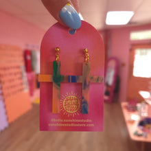 Load image into Gallery viewer, Spring Cross Earrings