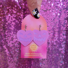 Load image into Gallery viewer, Lovely Jack-O-Lantern Heart Earrings
