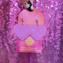 Load image into Gallery viewer, Lovely Jack-O-Lantern Heart Earrings