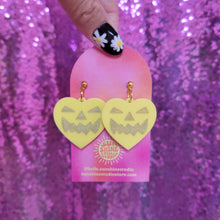 Load image into Gallery viewer, Lovely Jack-O-Lantern Heart Earrings
