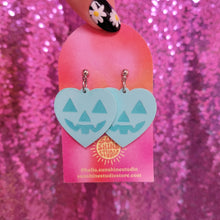 Load image into Gallery viewer, Lovely Jack-O-Lantern Heart Earrings