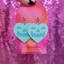 Load image into Gallery viewer, Lovely Jack-O-Lantern Heart Earrings