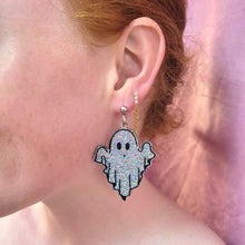 Load image into Gallery viewer, Sparkling Glitter Ghost Earrings