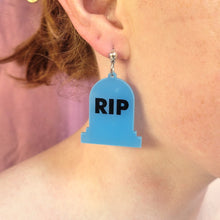 Load image into Gallery viewer, RIP - Statement Tombstone Earrings