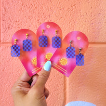 Load image into Gallery viewer, Checkered Charm Earrings