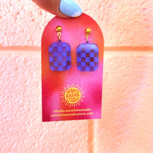 Load image into Gallery viewer, Checkered Charm Earrings