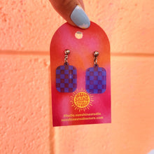 Load image into Gallery viewer, Checkered Charm Earrings