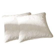 Load image into Gallery viewer, Tache Cotton Ivory White Paisley Damask Matelassé Powder Snow Cushion Covers / Euro Sham (JHW-643)