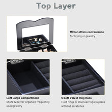 Load image into Gallery viewer, Yescom Jewelry Organizer Box with Mirror Ring Bracelet Necklace