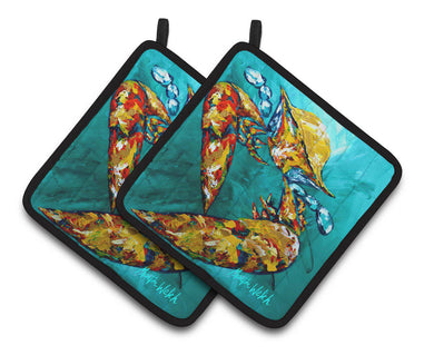 Crab Beam of Light Pot Holders - Set of 2 Decorative Kitchen Helpers | Made in the USA MW1139PTHD