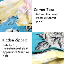 Load image into Gallery viewer, Tache Butterfly Wonderland Cotton Aqua Floral Duvet Cover (2142)