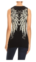 Load image into Gallery viewer, Women’s BLACK Oversized Angel Wing Tank Top