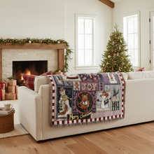 Load image into Gallery viewer, Tache Wonderful Season Snowman Tapestry Throw Blanket with Fringe (2270)