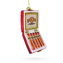 Load image into Gallery viewer, Box of Cigars Glass Christmas Ornament