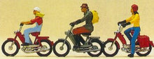 Load image into Gallery viewer, Preiser 10125 HO Scale Recreation &amp; Sports -- Mopeds w/Riders