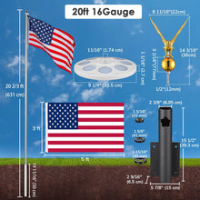Load image into Gallery viewer, Yescom Bravery MEGA Flagpole with Dock Mount, Light &amp; Regal Eagle Topper
