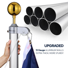 Load image into Gallery viewer, Yescom Bravery MEGA Flagpole with Dock Mount, Light &amp; Regal Eagle Topper