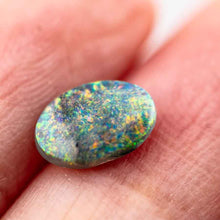 Load image into Gallery viewer, Oval Natural Australian Black Opal Loose Gemstone Rainbow Colors 0.88ct