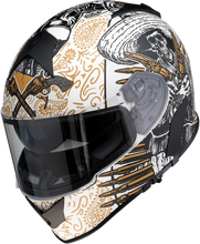 Load image into Gallery viewer, Z1R, Z1R Warrant Helmet Sombrero - White/Gold XL | Injection Molded Polycarbonate Shell &amp; Drop-Down Sun Visor