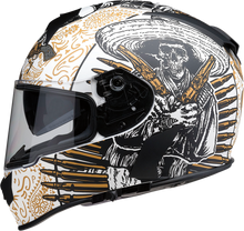 Load image into Gallery viewer, Z1R, Z1R Warrant Helmet Sombrero - White/Gold XL | Injection Molded Polycarbonate Shell &amp; Drop-Down Sun Visor