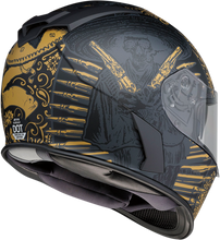 Load image into Gallery viewer, Z1R, Z1R Warrant Helmet Sombrero Black/Gold Large - Injection Molded Polycarbonate Shell with Drop-Down Sun Visor
