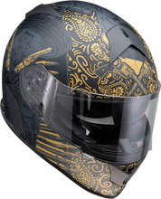 Load image into Gallery viewer, Z1R, Z1R Warrant Helmet Sombrero Black/Gold 2XL - Injection Molded Polycarbonate Shell with Drop-Down Sun Visor