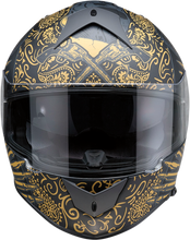Load image into Gallery viewer, Z1R, Z1R Warrant Helmet Sombrero Black/Gold 2XL - Injection Molded Polycarbonate Shell with Drop-Down Sun Visor